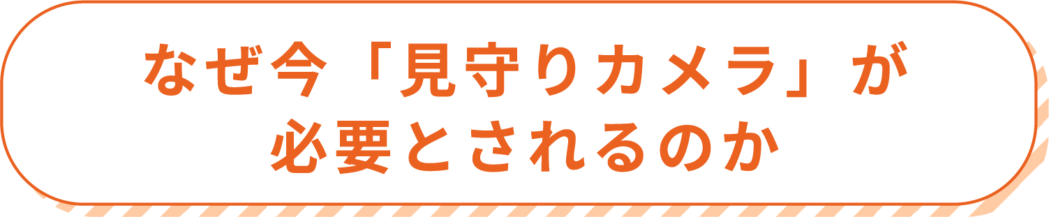 なぜ今「見守りカメラ」が必要とされるのか
